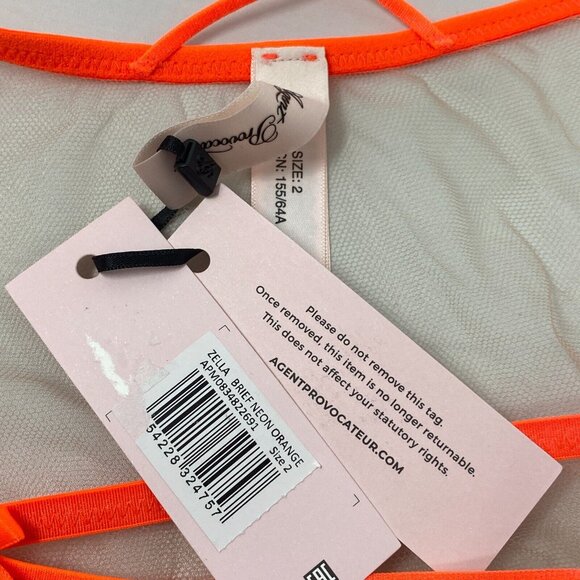 Agent Provocateur Zella Neon Orange Brief NWT - Picture 10 of 12